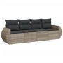 Set de sofás de jardín 4 pzas y cojines ratán sintético gris by , Garden sets - Ref: Foro24-3253419, Price: 283,70 €, Discoun...