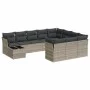 Set de sofás de jardín 11 pzas y cojines ratán sintético gris by , Garden sets - Ref: Foro24-3218262, Price: 743,29 €, Discou...