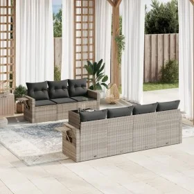 Gartensofagarnitur 8-teilig mit grauen Polstern aus synthetischem Rattan von , Gartensets - Ref: Foro24-3252269, Preis: 573,0...