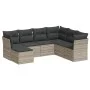 Set de sofás de jardín 7 pzas con cojines ratán PE gris claro de , Conjuntos de jardín - Ref: Foro24-3217992, Precio: 475,91 ...