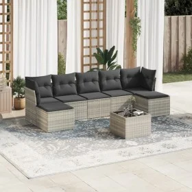 Gartensofagarnitur 8-teilig mit grauen Polstern aus synthetischem Rattan von , Gartensets - Ref: Foro24-3218042, Preis: 506,6...