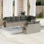 Set de sofás de jardín 8 pzas y cojines ratán sintético gris by , Garden sets - Ref: Foro24-3252759, Price: 607,96 €, Discoun...