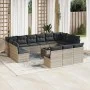 Set sofás jardín 14 pzas con cojines ratán sintético gris claro by , Garden sets - Ref: Foro24-3218402, Price: 944,78 €, Disc...