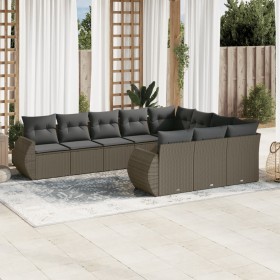 Set sofás jardín 10 pzas con cojines ratán sintético gris claro de , Conjuntos de jardín - Ref: Foro24-3254229, Precio: 710,6...