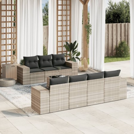 Set de sofás de jardín 8 pzas y cojines ratán sintético gris by , Garden sets - Ref: Foro24-3254669, Price: 588,37 €, Discoun...