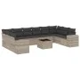 Gartensofa-Set 11-teilig mit grauen Kissen aus synthetischem Rattan von , Gartensets - Ref: Foro24-3255419, Preis: 850,75 €, ...