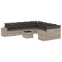 Set de sofás de jardín 11 pzas y cojines ratán sintético gris by , Garden sets - Ref: Foro24-3255459, Price: 760,36 €, Discou...