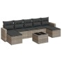 Gartensofagarnitur 8-teilig mit grauen Polstern aus synthetischem Rattan von , Modulare Sofas für den Außenbereich - Ref: For...