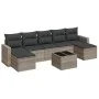Gartensofagarnitur 8-teilig mit grauen Polstern aus synthetischem Rattan von , Modulare Sofas für den Außenbereich - Ref: For...