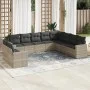 Set sofás jardín 10 pzas con cojines ratán sintético gris claro by , Garden sets - Ref: Foro24-3219162, Price: 693,03 €, Disc...