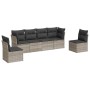 Set de sofás de jardín 6 pzas y cojines ratán sintético gris by , Garden sets - Ref: Foro24-3217372, Price: 401,36 €, Discoun...