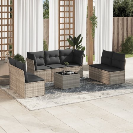 Set de sofás de jardín 8 pzas y cojines ratán sintético gris by , Garden sets - Ref: Foro24-3217422, Price: 498,08 €, Discoun...