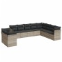 Gartensofa-Set, 10-teilig, mit Kissen, aus hellem grauen Kunststoff-Rattan. von , Gartensets - Ref: Foro24-3217862, Preis: 70...