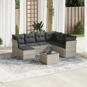 Gartensofagarnitur 8-teilig mit grauen Polstern aus synthetischem Rattan von , Gartensets - Ref: Foro24-3218002, Preis: 527,9...