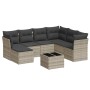 Set de sofás de jardín 8 pzas y cojines ratán sintético gris by , Garden sets - Ref: Foro24-3218002, Price: 536,93 €, Discoun...