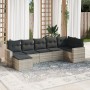 Set de sofás de jardín 7 pzas con cojines ratán PE gris claro by , Garden sets - Ref: Foro24-3219272, Price: 476,17 €, Discou...