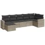 Set de sofás de jardín 7 pzas con cojines ratán PE gris claro by , Garden sets - Ref: Foro24-3219272, Price: 467,83 €, Discou...