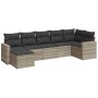 Set de sofás de jardín 7 pzas con cojines ratán PE gris claro by , Garden sets - Ref: Foro24-3219272, Price: 476,17 €, Discou...