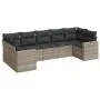 Set de sofás de jardín 7 pzas con cojines ratán PE gris claro by , Garden sets - Ref: Foro24-3219382, Price: 504,42 €, Discou...