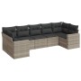 Set de sofás de jardín 7 pzas con cojines ratán PE gris claro von , Gartensets - Ref: Foro24-3219382, Preis: 513,39 €, Rabatt: %