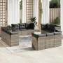 Set de sofás de jardín 12 pzas y cojines ratán sintético gris von , Gartensets - Ref: Foro24-3217332, Preis: 946,90 €, Rabatt: %