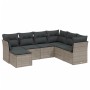Set de sofás de jardín 7 pzas con cojines ratán PE gris claro by , Garden sets - Ref: Foro24-3263218, Price: 489,41 €, Discou...