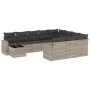 Set de sofás de jardín 11 pzas y cojines ratán sintético gris by , Modular outdoor sofas - Ref: Foro24-3251869, Price: 758,36...