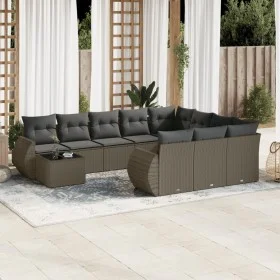Set de sofás de jardín 11 pzas y cojines ratán sintético gris by , Garden sets - Ref: Foro24-3254269, Price: 830,93 €, Discou...