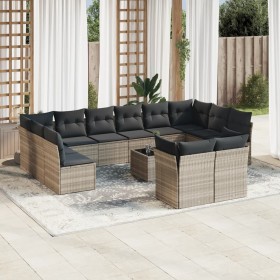 Set sofás de jardín con cojines 13 piezas ratán sintético gris by , Garden sets - Ref: Foro24-3218442, Price: 903,16 €, Disco...