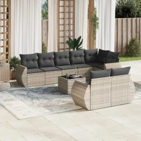 Gartenmöbel-Set 9-teilig mit Kissen aus hellem grauem Kunst-Rattan. von , Gartensets - Ref: Foro24-3253969, Preis: 755,51 €, ...