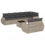 Set muebles jardín 9 pzas y cojines ratán sintético gris claro by , Garden sets - Ref: Foro24-3253969, Price: 727,21 €, Disco...