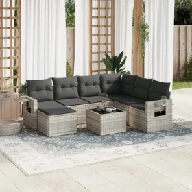 Set de sofás de jardín 8 pzas y cojines ratán sintético gris by , Garden sets - Ref: Foro24-3252849, Price: 547,73 €, Discoun...
