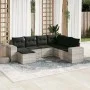 Set de sofás de jardín 7 pzas con cojines ratán PE gris claro by , Garden sets - Ref: Foro24-3255239, Price: 513,08 €, Discou...