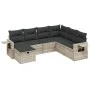 Set de sofás de jardín 7 pzas con cojines ratán PE gris claro by , Garden sets - Ref: Foro24-3263838, Price: 478,53 €, Discou...