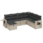 Set de sofás de jardín 7 pzas con cojines ratán PE gris claro de , Conjuntos de jardín - Ref: Foro24-3263838, Precio: 487,93 ...