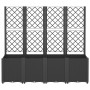 Jardinera con enrejado PP negro 160x40x140 cm de , Maceteros y jardineras - Ref: Foro24-367873, Precio: 227,69 €, Descuento: %