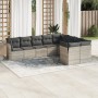 Gartenmöbel-Set 9-teilig mit Kissen aus hellem grauem Kunst-Rattan. von , Gartensets - Ref: Foro24-3218172, Preis: 611,98 €, ...