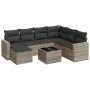 Gartensofagarnitur 8-teilig mit grauen Polstern aus synthetischem Rattan von , Gartensets - Ref: Foro24-3219302, Preis: 520,3...