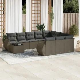 Set de sofás de jardín 11 pzas y cojines ratán sintético gris by , Modular outdoor sofas - Ref: Foro24-3221931, Price: 818,20...