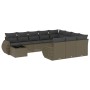 Set de sofás de jardín 11 pzas y cojines ratán sintético gris by , Modular outdoor sofas - Ref: Foro24-3221931, Price: 833,38...