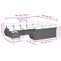 Gartensofa-Set 11-teilig mit grauen Kissen aus synthetischem Rattan von , Modulare Sofas für den Außenbereich - Ref: Foro24-3...