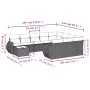 Gartensofa-Set 11-teilig mit grauen Kissen aus synthetischem Rattan von , Modulare Sofas für den Außenbereich - Ref: Foro24-3...