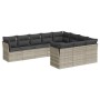 Gartensofa-Set, 10-teilig, mit Kissen, aus hellem grauen Kunststoff-Rattan. von , Gartensets - Ref: Foro24-3218222, Preis: 70...