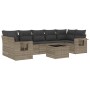 Gartensofagarnitur 8-teilig mit grauen Polstern aus synthetischem Rattan von , Gartensets - Ref: Foro24-3219941, Preis: 573,3...