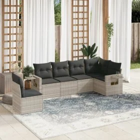 Set de sofás de jardín 6 pzas y cojines ratán sintético gris by , Garden sets - Ref: Foro24-3220231, Price: 425,61 €, Discoun...