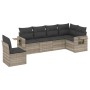 Set de sofás de jardín 6 pzas y cojines ratán sintético gris de , Conjuntos de jardín - Ref: Foro24-3220231, Precio: 434,20 €...
