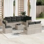 Set muebles jardín 9 pzas y cojines ratán sintético gris claro by , Garden sets - Ref: Foro24-3220451, Price: 650,04 €, Disco...