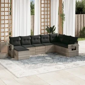 Set de sofás de jardín 8 pzas y cojines ratán sintético gris by , Garden sets - Ref: Foro24-3220561, Price: 547,30 €, Discoun...