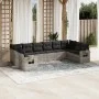 Set sofás jardín 10 pzas con cojines ratán sintético gris claro by , Garden sets - Ref: Foro24-3220671, Price: 688,64 €, Disc...