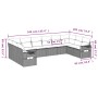 Set sofás jardín 10 pzas con cojines ratán sintético gris claro by , Garden sets - Ref: Foro24-3220671, Price: 700,98 €, Disc...